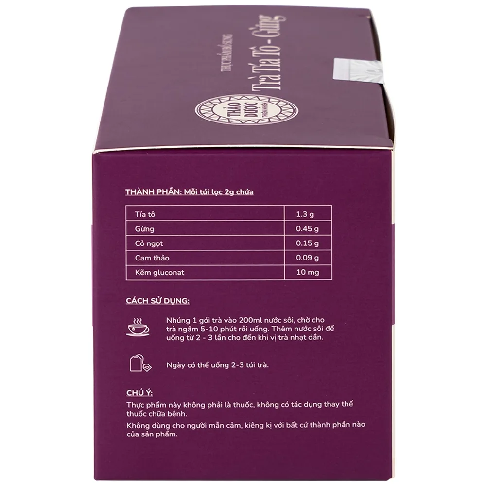 Hình ảnh Trà Tía Tô – Gừng Kami Tea hỗ trợ tiêu hoá, chữa cảm mạo, nhức đầu, bụng dầy trướng (20 túi)