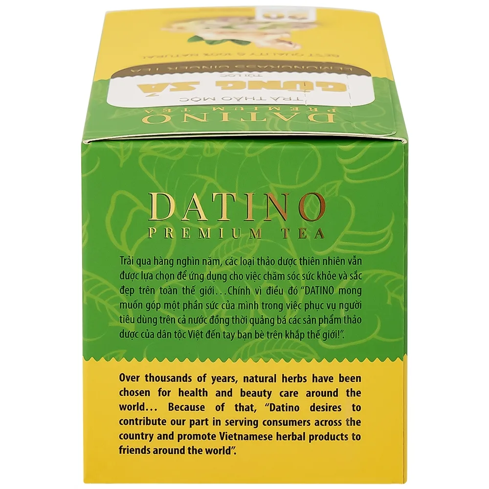 Hình ảnh Trà thảo mộc gừng sả Datino Premium Tea hỗ trợ giảm nghẹt mũi, sổ mũi, buồn nôn (20 túi x 2g)