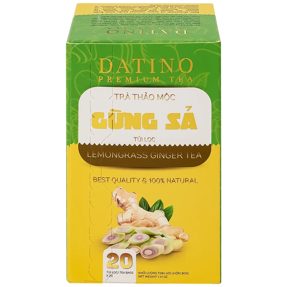 Hình ảnh Trà thảo mộc gừng sả Datino Premium Tea hỗ trợ giảm nghẹt mũi, sổ mũi, buồn nôn (20 túi x 2g)