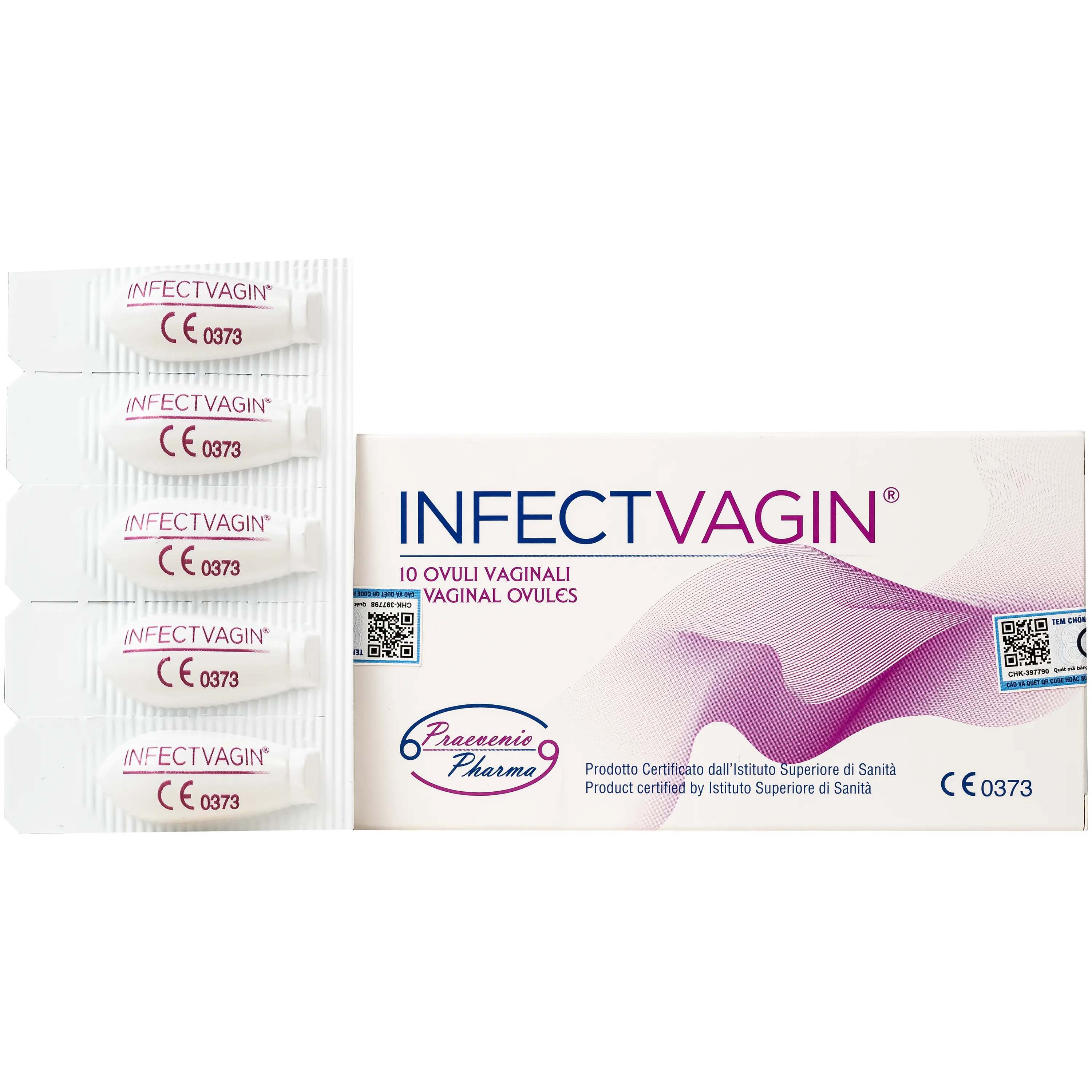 Hình ảnh Viên đặt âm đạo Infectvagin hỗ trợ điều trị viêm cổ tử cung, teo niêm mạc âm đạo (2 vỉ x 5 viên)