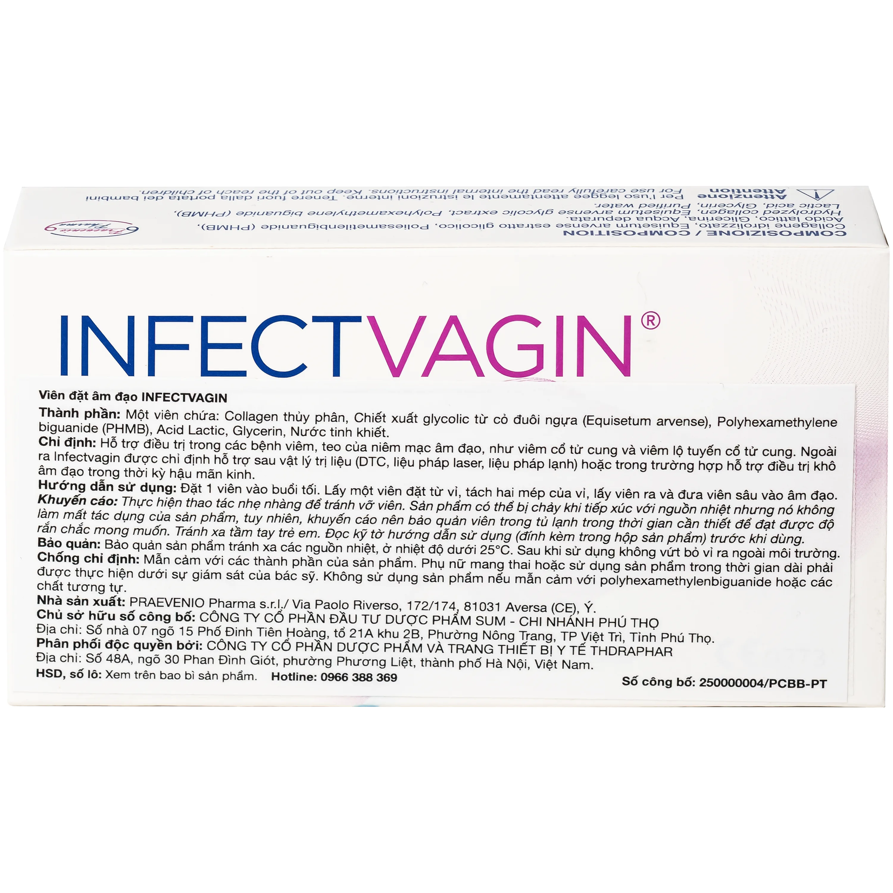 Hình ảnh Viên đặt âm đạo Infectvagin hỗ trợ điều trị viêm cổ tử cung, teo niêm mạc âm đạo (2 vỉ x 5 viên)