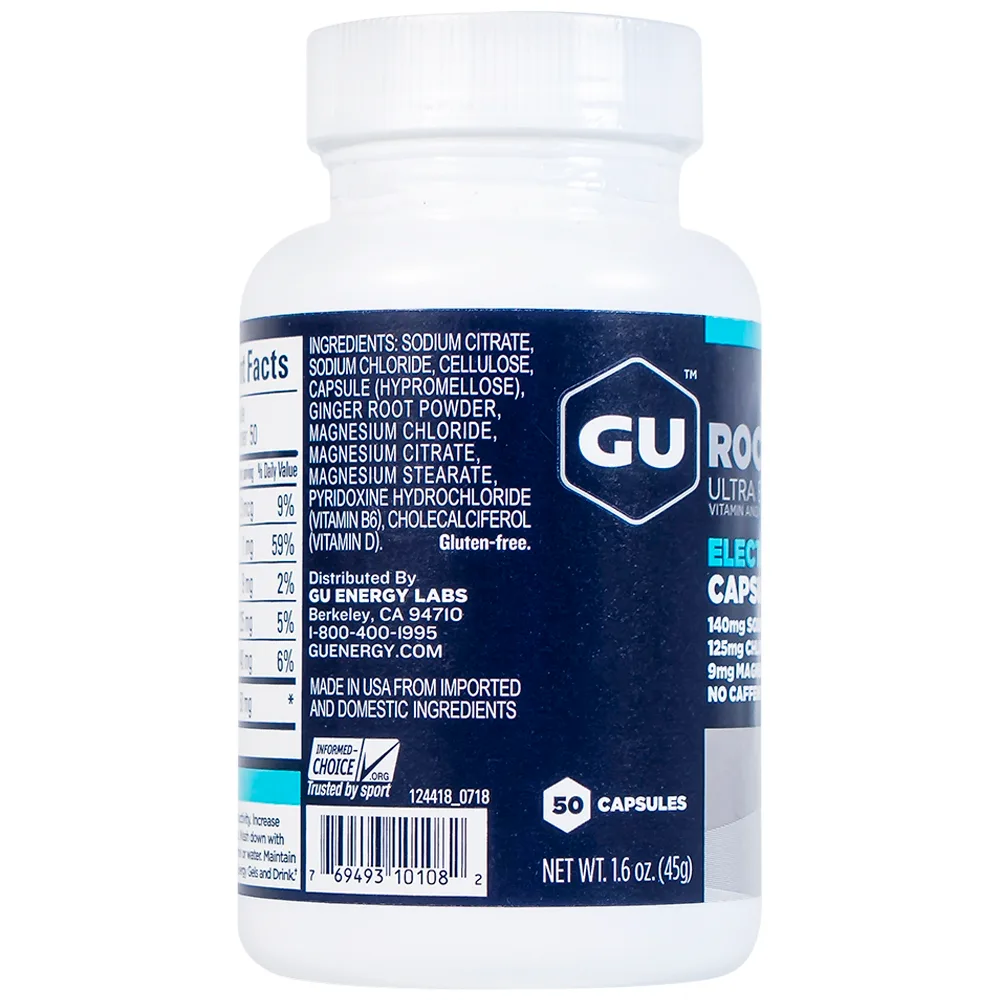 Hình ảnh Viên muối điện giải GU Roctane Electrolyte Capsules bổ sung năng lượng và chất điện giải (50 viên)