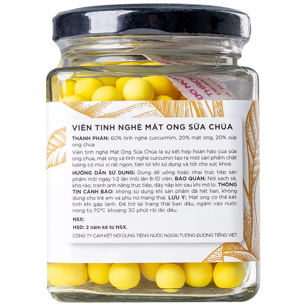 Hình ảnh Viên Tinh Nghệ Mật Ong Sữa Chúa Honeyland tăng cường đề kháng, sức khỏe (120g)