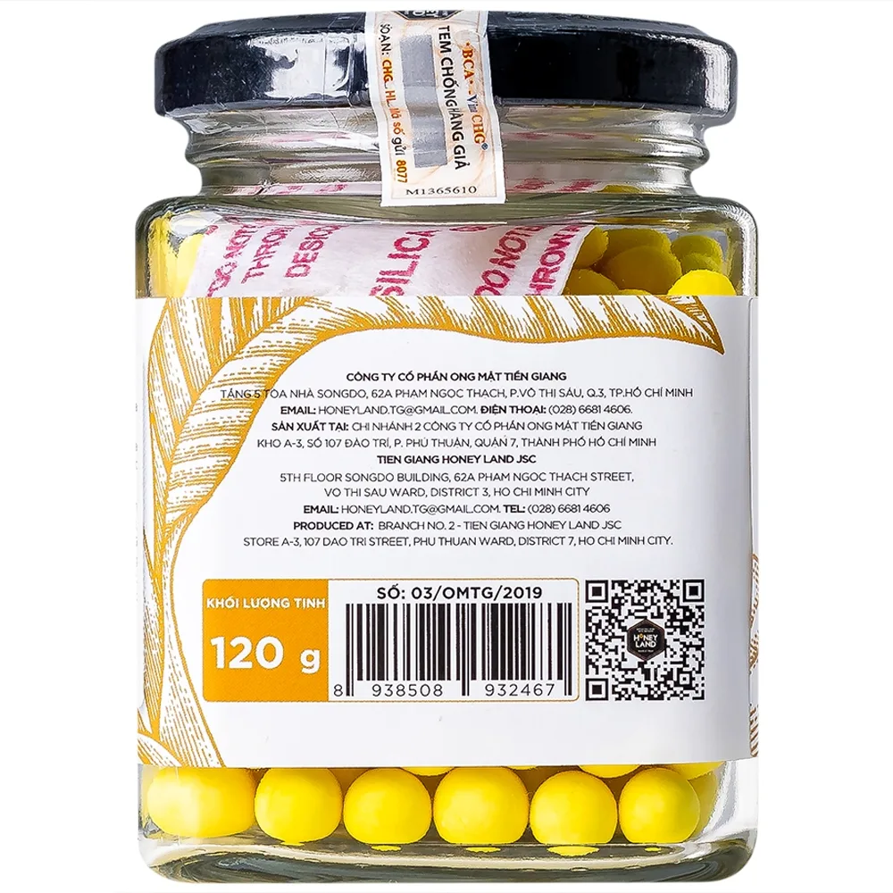 Hình ảnh Viên Tinh Nghệ Mật Ong Sữa Chúa Honeyland tăng cường đề kháng, sức khỏe (120g)