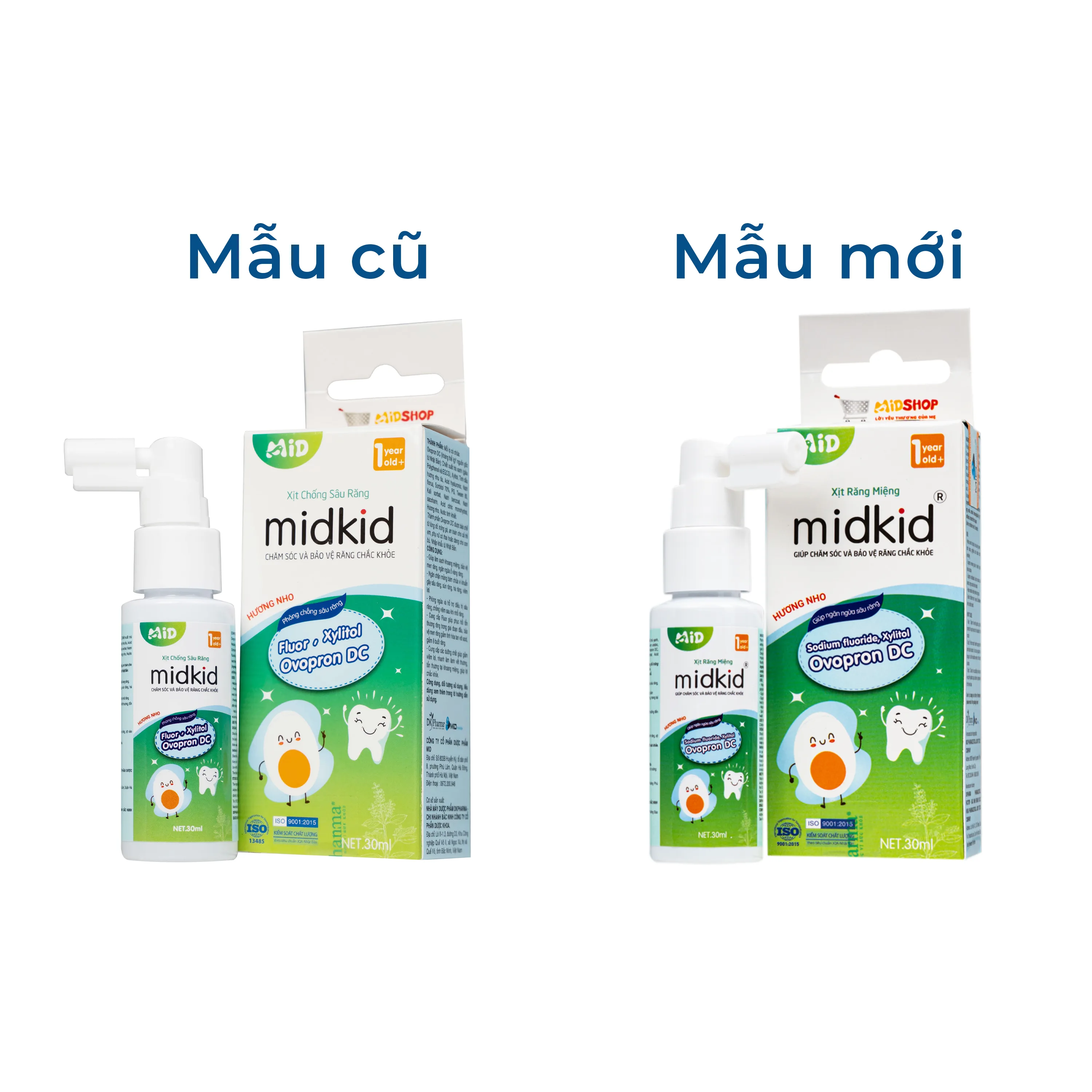 Hình ảnh Xịt răng miệng Midkid hương Nho 1 year+ - Làm sạch răng miệng, ngừa hôi miệng và sâu răng cho bé (30ml)