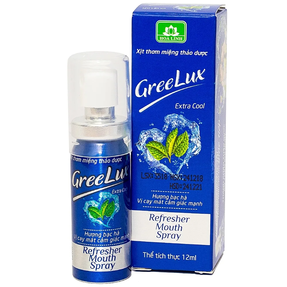 Hình ảnh Xịt thơm miệng thảo dược GreeLux Extra Cool Hoa Linh khử mùi hôi miệng (12ml)