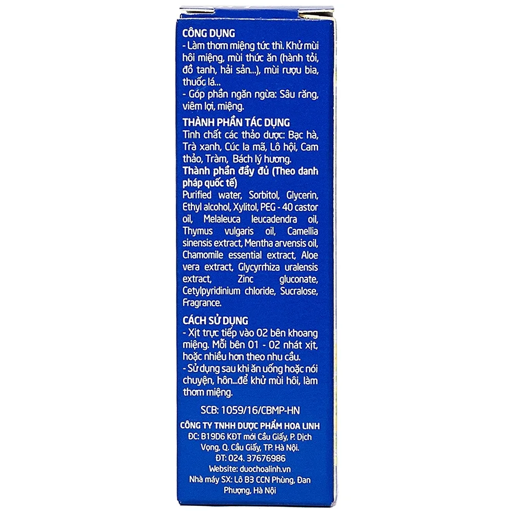 Hình ảnh Xịt thơm miệng thảo dược GreeLux Extra Cool Hoa Linh khử mùi hôi miệng (12ml)