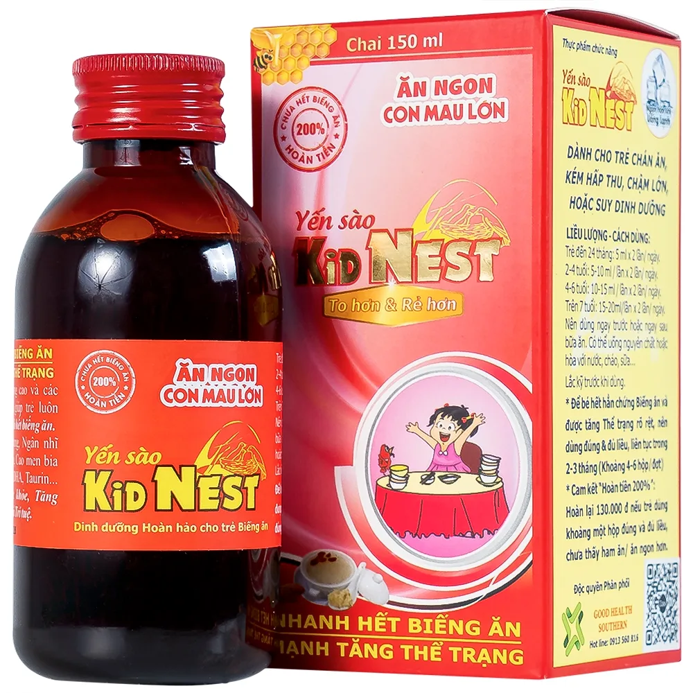 Hình ảnh Yến sào Kid Nest Good Health giúp trẻ nhanh hết biếng ăn, ngủ ngon, tăng thể trạng (150ml)