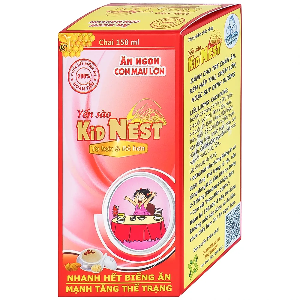 Hình ảnh Yến sào Kid Nest Good Health giúp trẻ nhanh hết biếng ăn, ngủ ngon, tăng thể trạng (150ml)