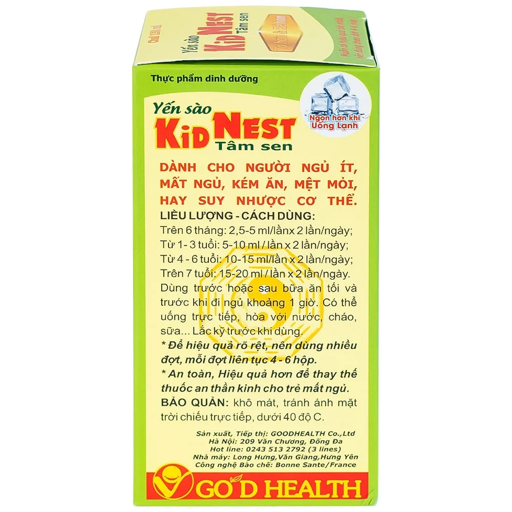 Hình ảnh Yến sào Kid Nest Tâm Sen Good Health bổi bổ sức khỏe, tăng thể trạng cho trẻ (150ml) 