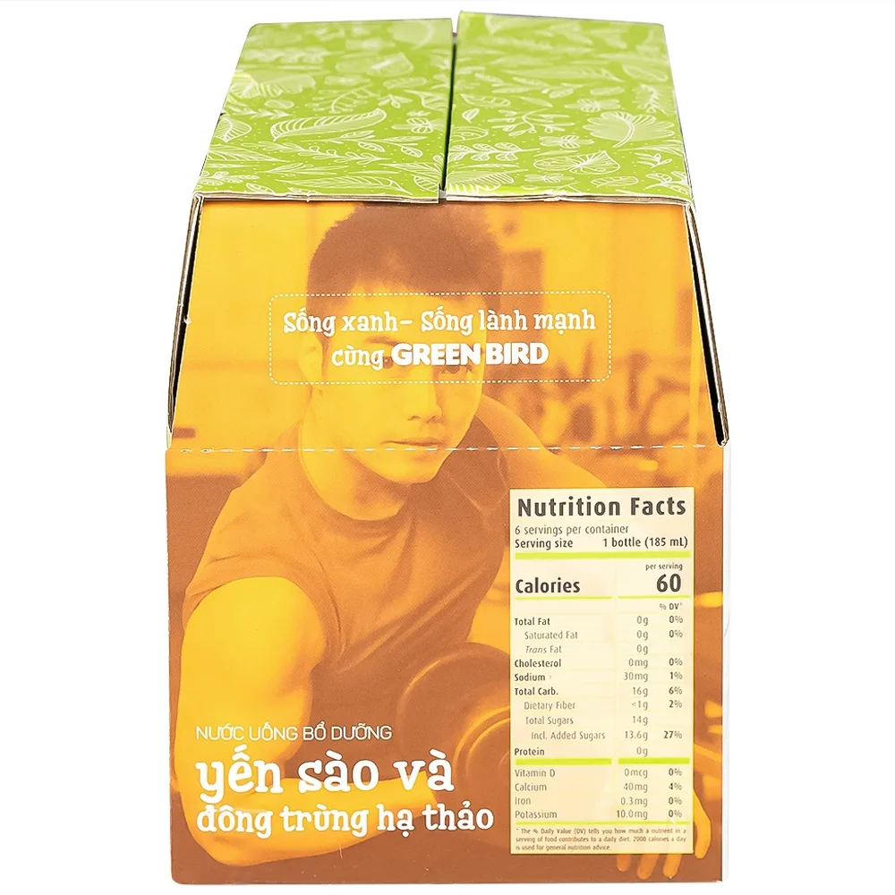 Hình ảnh Nước Yến Sào và Đông Trùng Hạ Thảo Greenbird bổ sung dưỡng chất tốt cho sức khỏe (6 chai x 185ml)