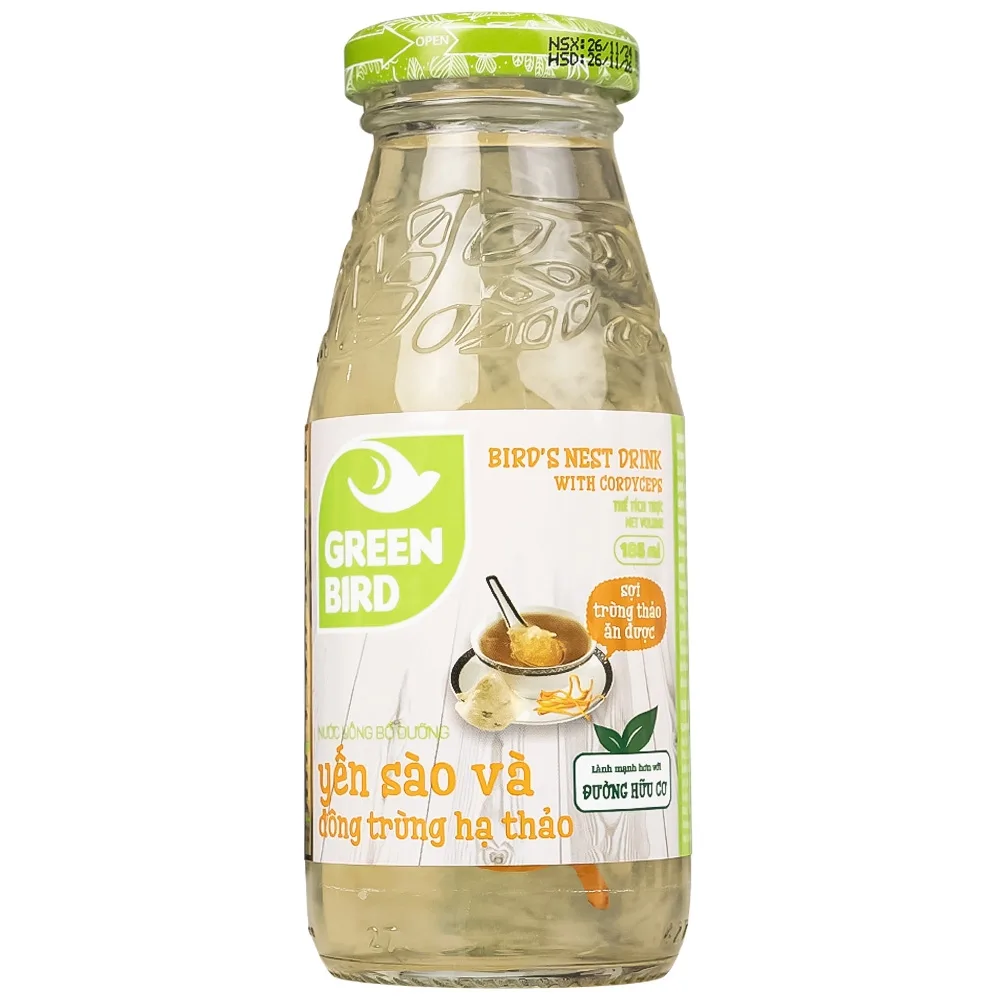 Hình ảnh Nước Yến Sào và Đông Trùng Hạ Thảo Greenbird bổ sung dưỡng chất tốt cho sức khỏe (6 chai x 185ml)