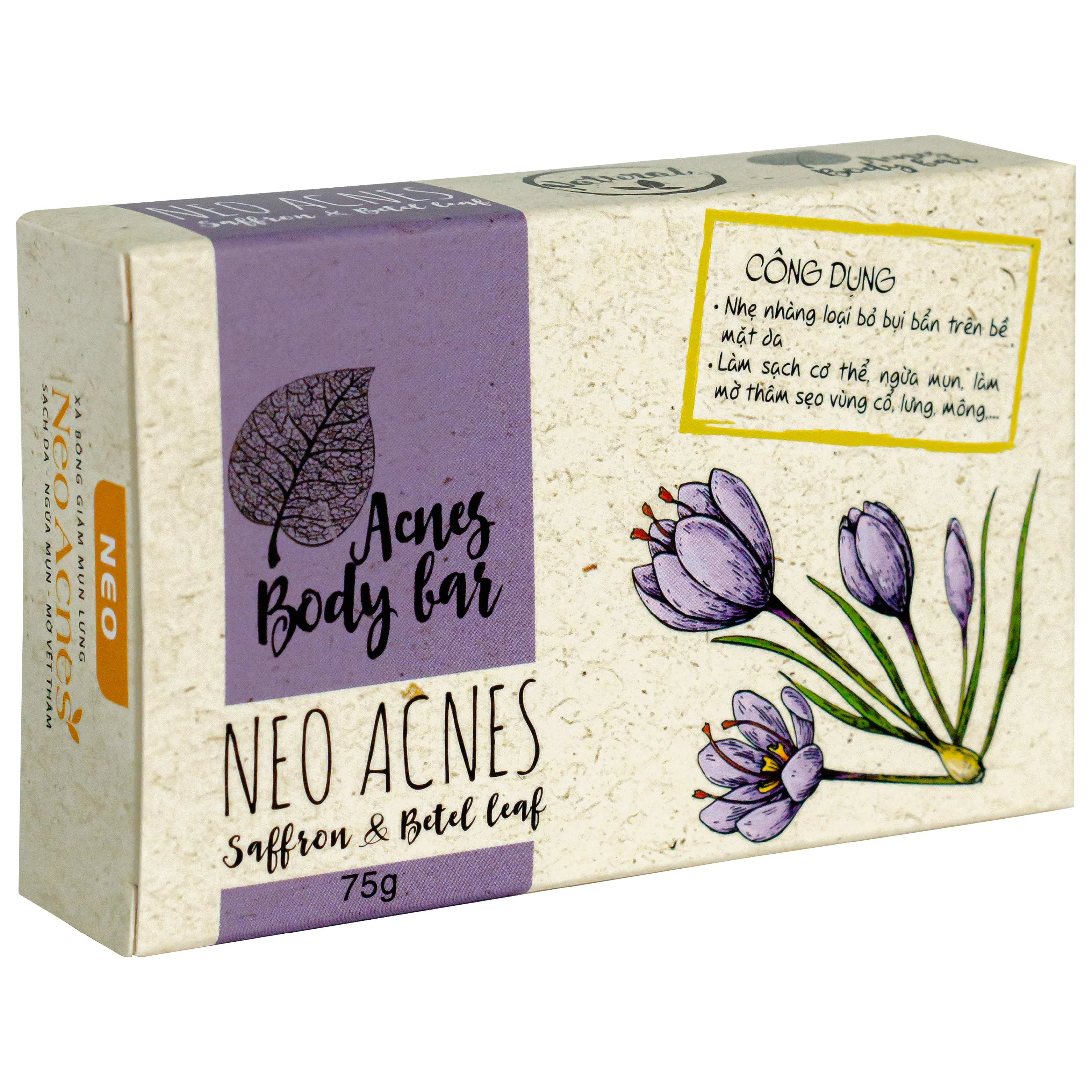 Hình ảnh Xà phòng Acnes Body Bar Saffron And Betel Leaf làm sạch da, ngừa mụn, mờ thâm (75g)