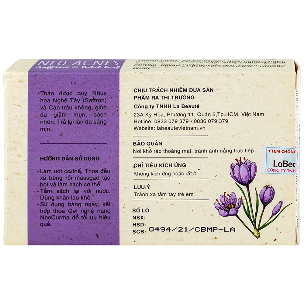 Hình ảnh Xà phòng Acnes Body Bar Saffron And Betel Leaf làm sạch da, ngừa mụn, mờ thâm (75g)