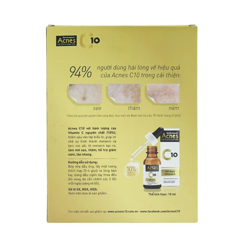 Hình ảnh Dung dịch Acnes C10 Rohto mờ sẹo, thâm, hỗ trợ giảm nám, tàn nhang (15ml)