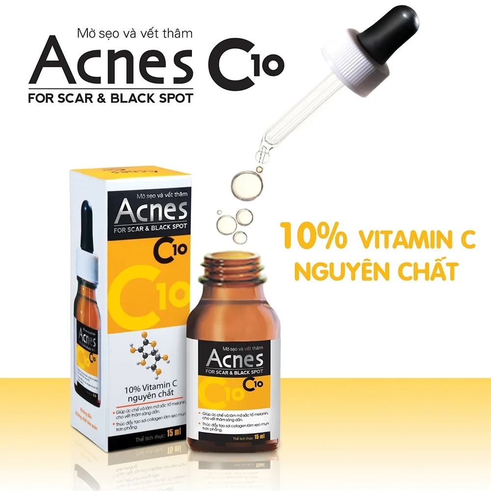 Hình ảnh Dung dịch Acnes C10 Rohto mờ sẹo, thâm, hỗ trợ giảm nám, tàn nhang (15ml)