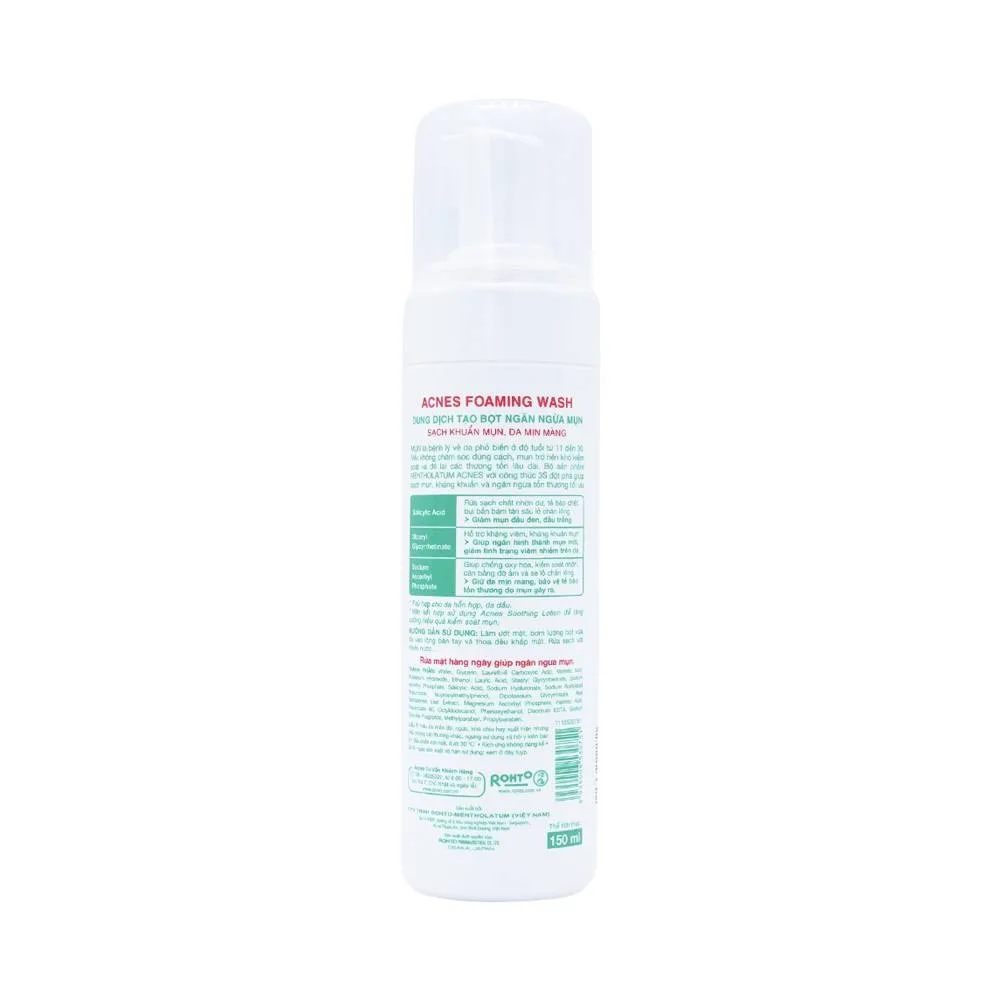Hình ảnh Dung dịch tạo bọt ngăn ngừa mụn Acnes Foaming Wash Rohto sạch khuẩn (150ml)