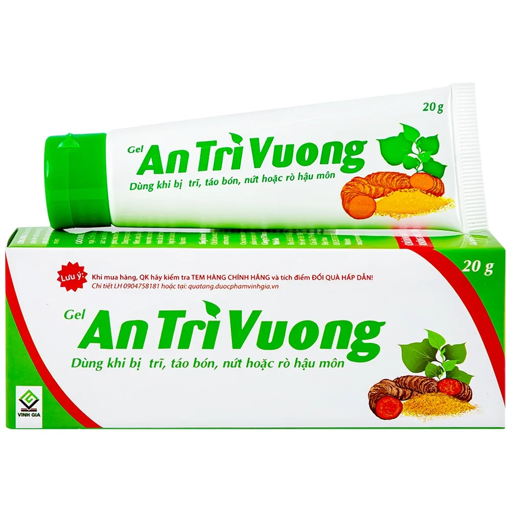 Hình ảnh Gel An Trĩ Vương Vinh Gia dùng khi bị trĩ, táo bón, nứt hoặc rò hậu môn (20g)