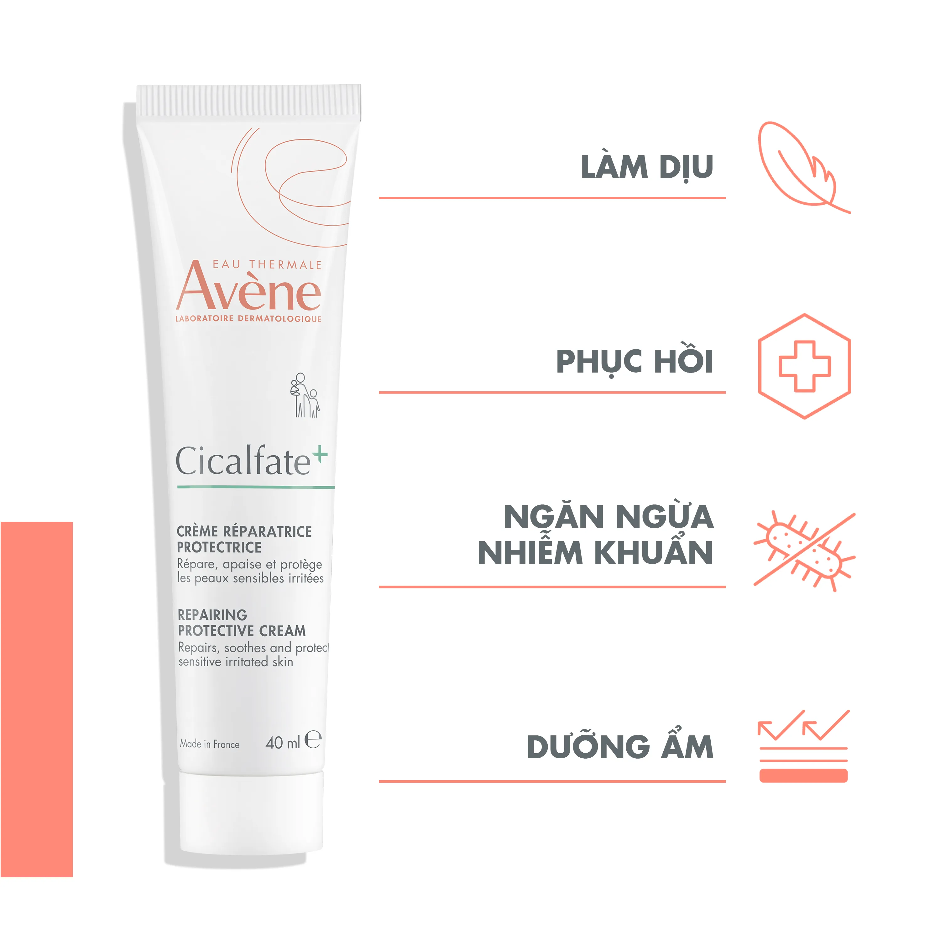 Hình ảnh Kem Avène Cicalfate Restorative Cream phục hồi da, lành sẹo, chống nhiễm khuẩn (40ml)