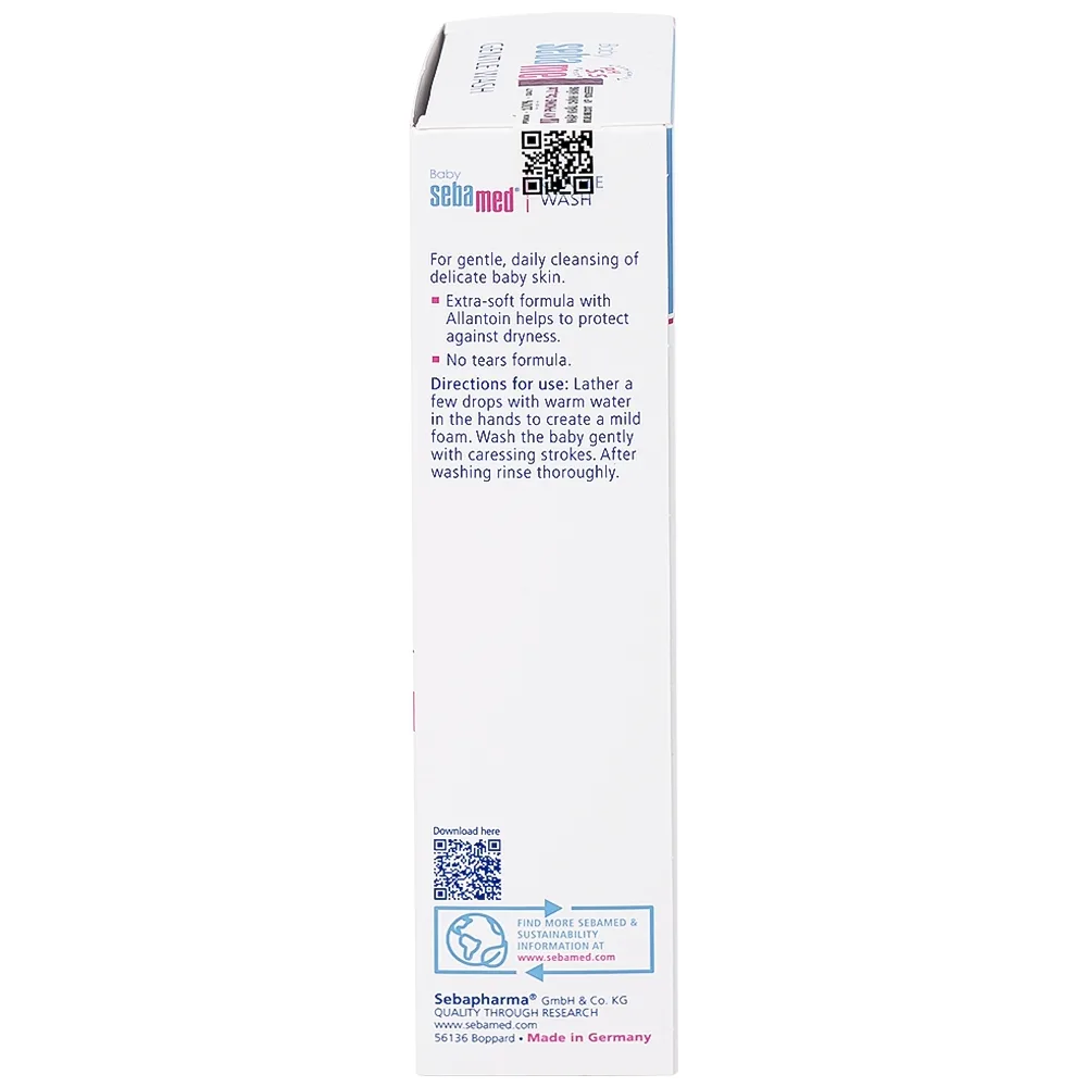 Hình ảnh Sữa tắm gội dịu nhẹ toàn thân Baby Sebamed Gentle Wash pH5.5 giúp làm sạch bụi bẩn bám trên da bé (200ml)