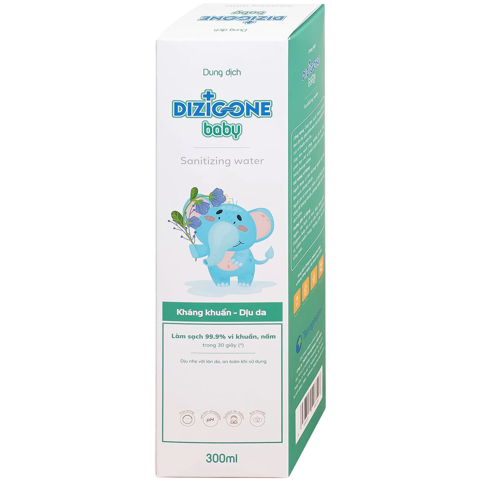 Hình ảnh Dung dịch Dizigone Baby Sanitizing Water Terrapharm giúp làm sạch, kháng khuẩn, làm dịu da (300ml)