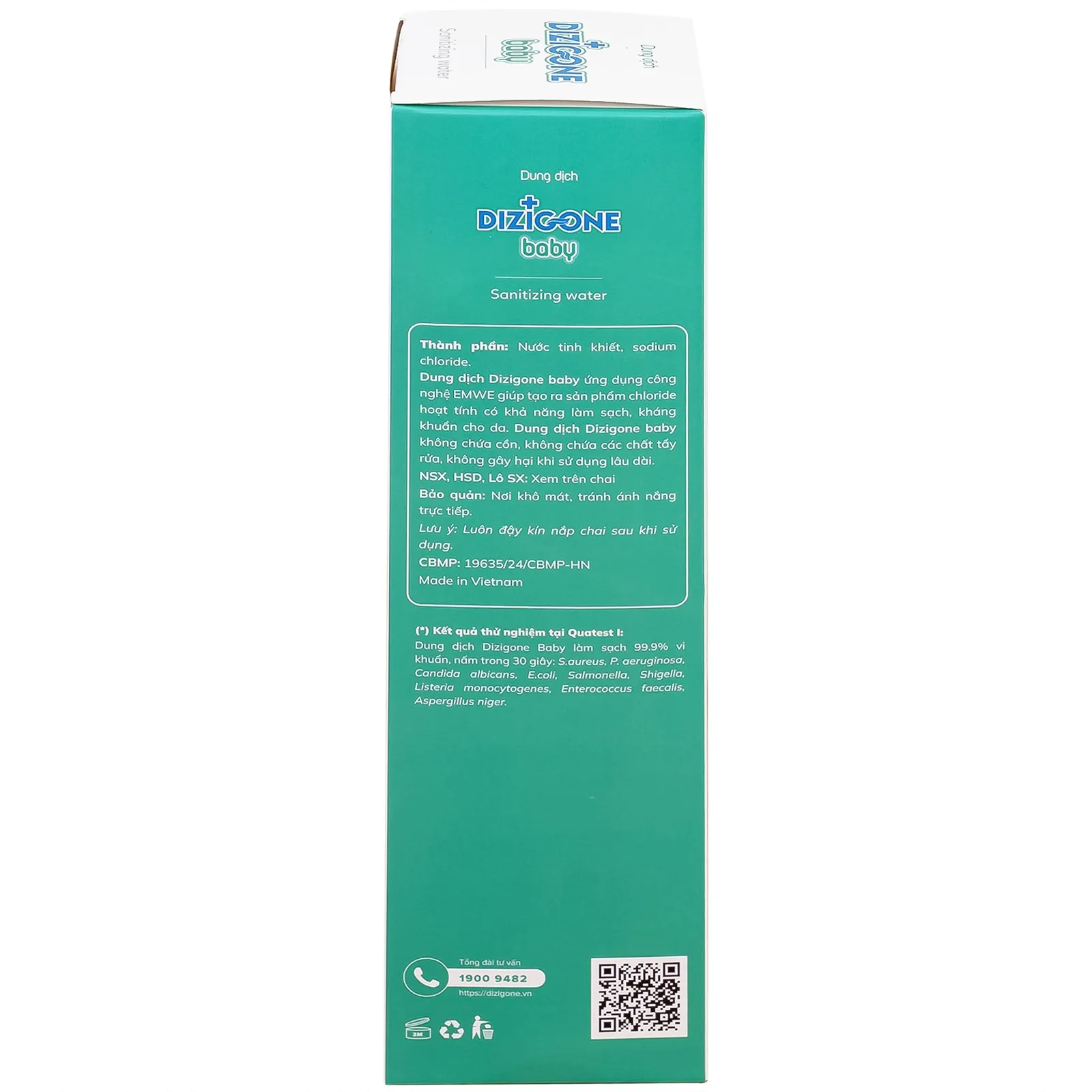 Hình ảnh Dung dịch Dizigone Baby Sanitizing Water Terrapharm giúp làm sạch, kháng khuẩn, làm dịu da (300ml)