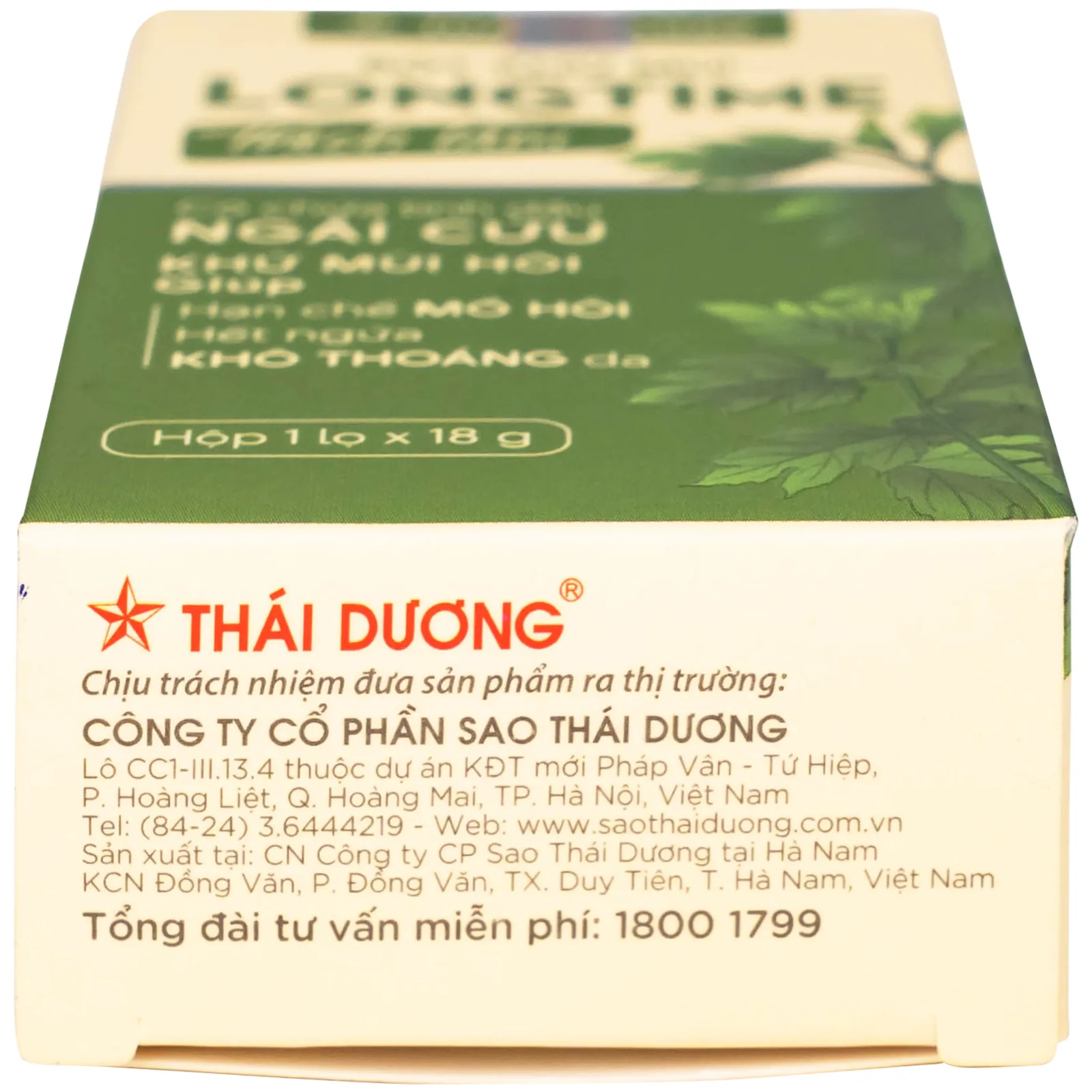 Hình ảnh Bột khử mùi Longtime Sao Thái Dương giúp khử và hạn chế mồ hôi, hết ngứa (18g)