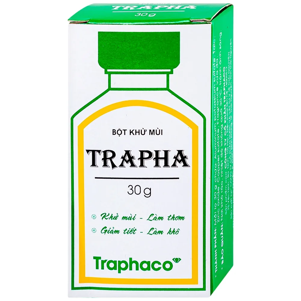 Hình ảnh Bột khử mùi Trapha Traphaco hỗ trợ khử mùi, làm thơm, ngăn ngừa mùi hôi nách, hôi chân khi đi giày (30g)