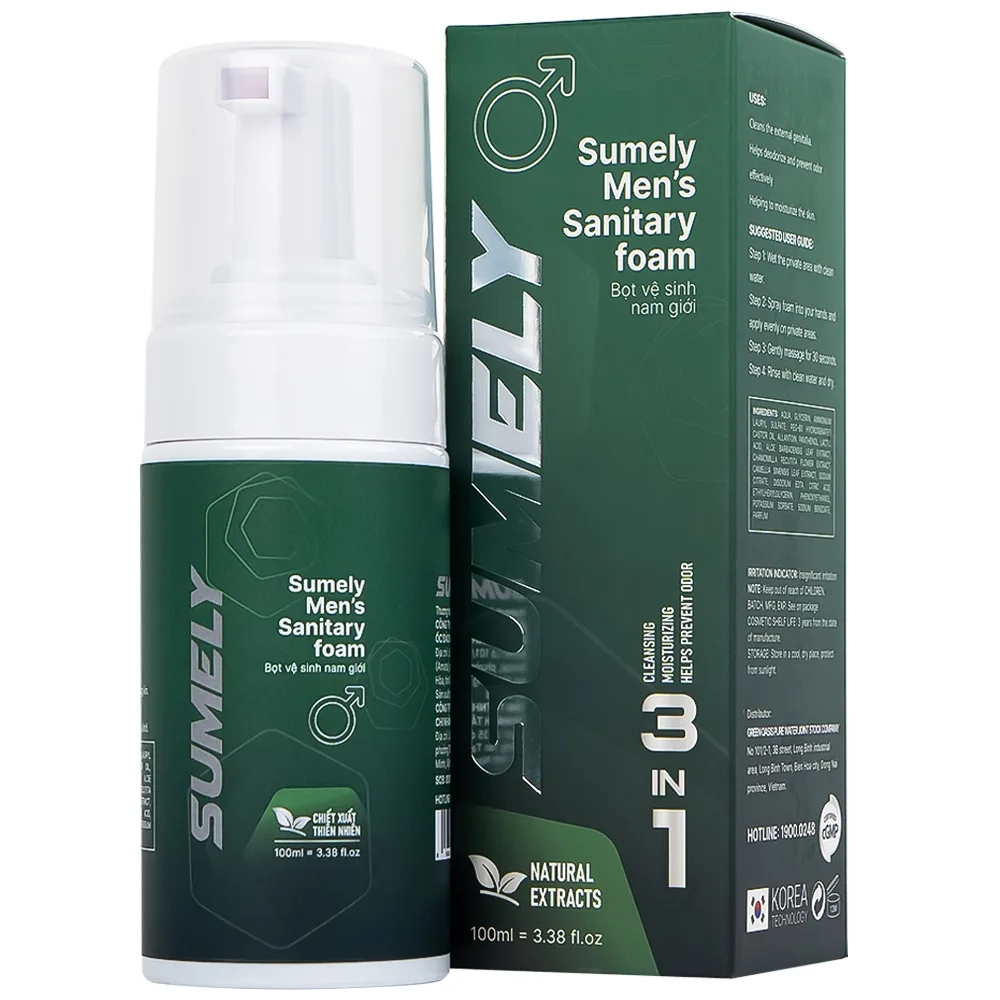 Hình ảnh Bọt vệ sinh nam giới Sumely Men's Sanitary Foam giúp làm sạch, khử và ngăn chặn mùi vùng kín (100ml)