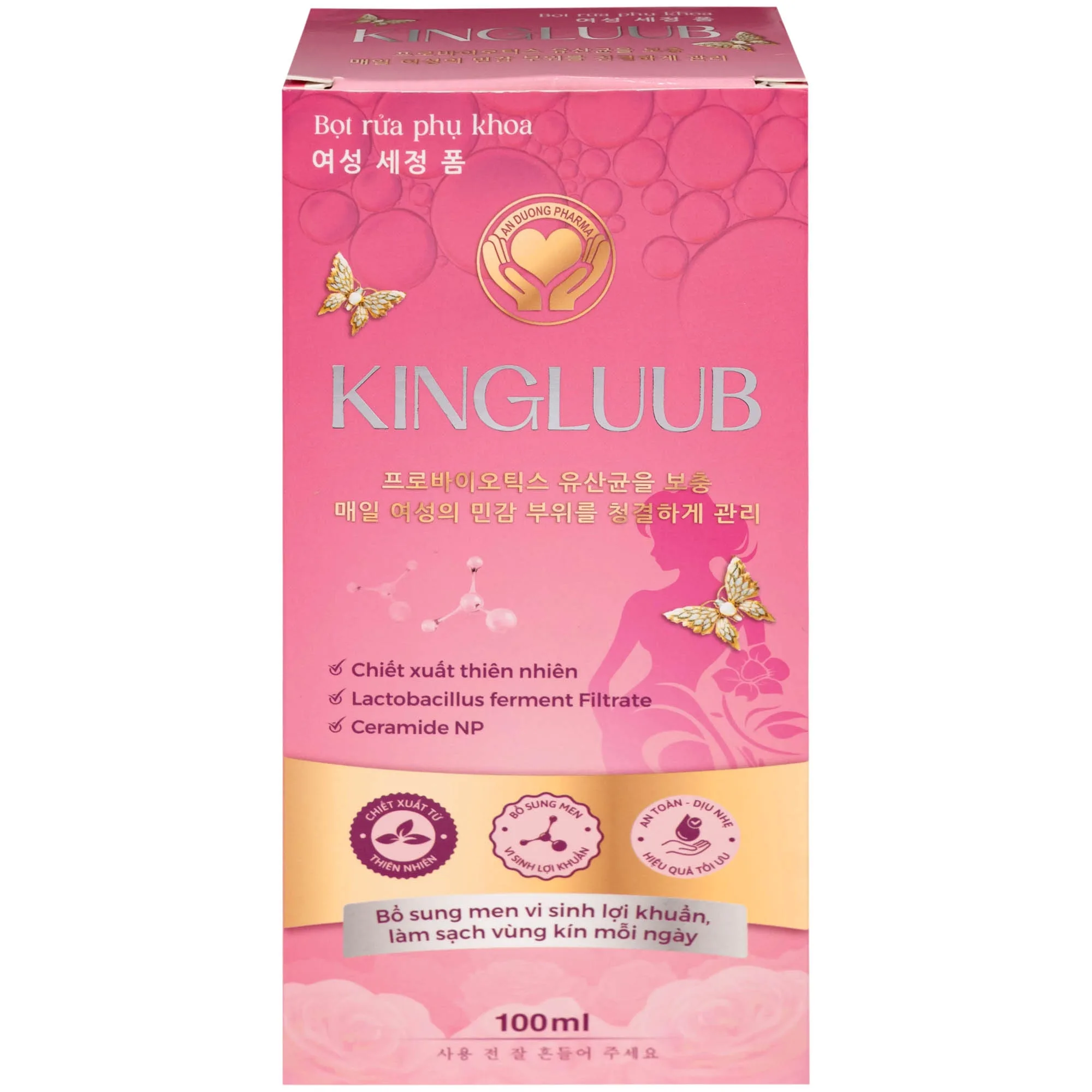Hình ảnh Bọt vệ sinh phụ nữ Kingluub làm sạch, khử mùi hương hoa hồng (100ml)