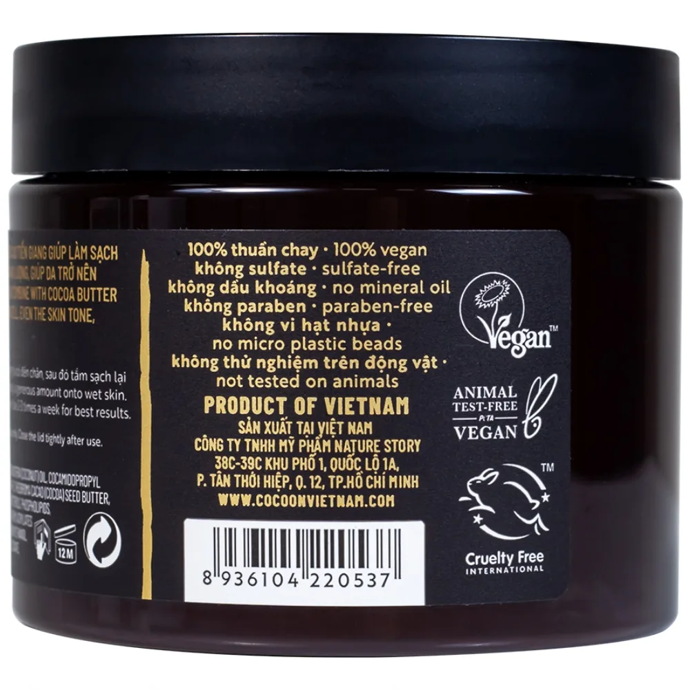 Hình ảnh Cà phê Đắk Lắk Cocoon làm sạch da chết trên cơ thể (200ml)