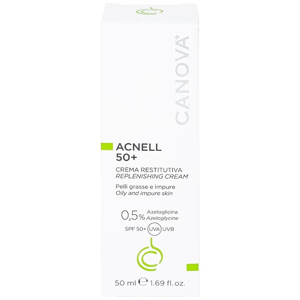 Hình ảnh Kem ngừa mụn ban ngày Canova Acnell 50+ giúp chăm sóc và dưỡng ẩm cho da bị mụn, da kích ứng và da nhạy cảm (50ml)