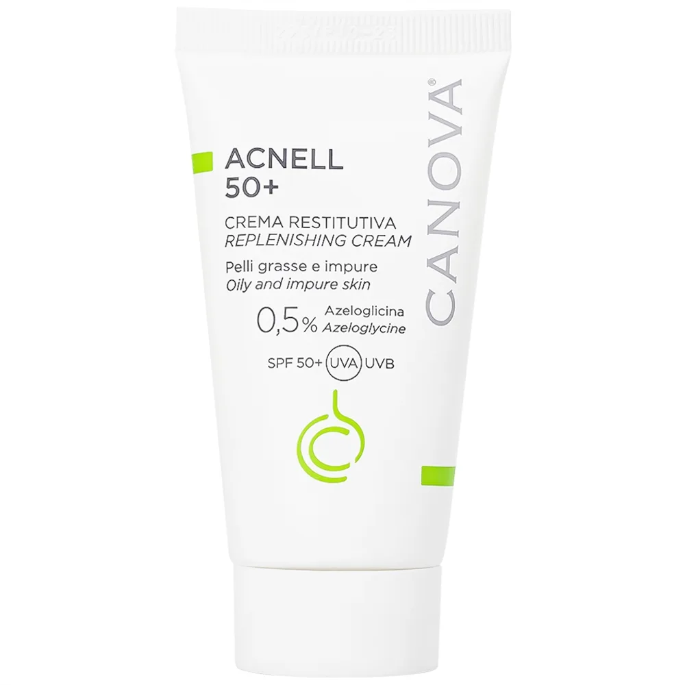 Hình ảnh Kem ngừa mụn ban ngày Canova Acnell 50+ giúp chăm sóc và dưỡng ẩm cho da bị mụn, da kích ứng và da nhạy cảm (50ml)