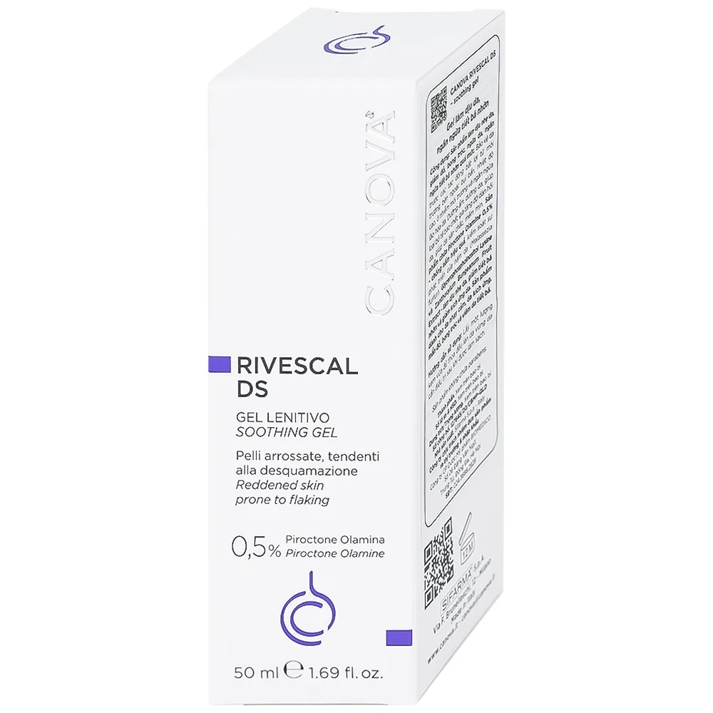Hình ảnh Gel Canova Rivescal DS Soothing gel Siflarma làm dịu da, ngăn ngừa tiết bã nhờn, giảm ngứa da (50ml)