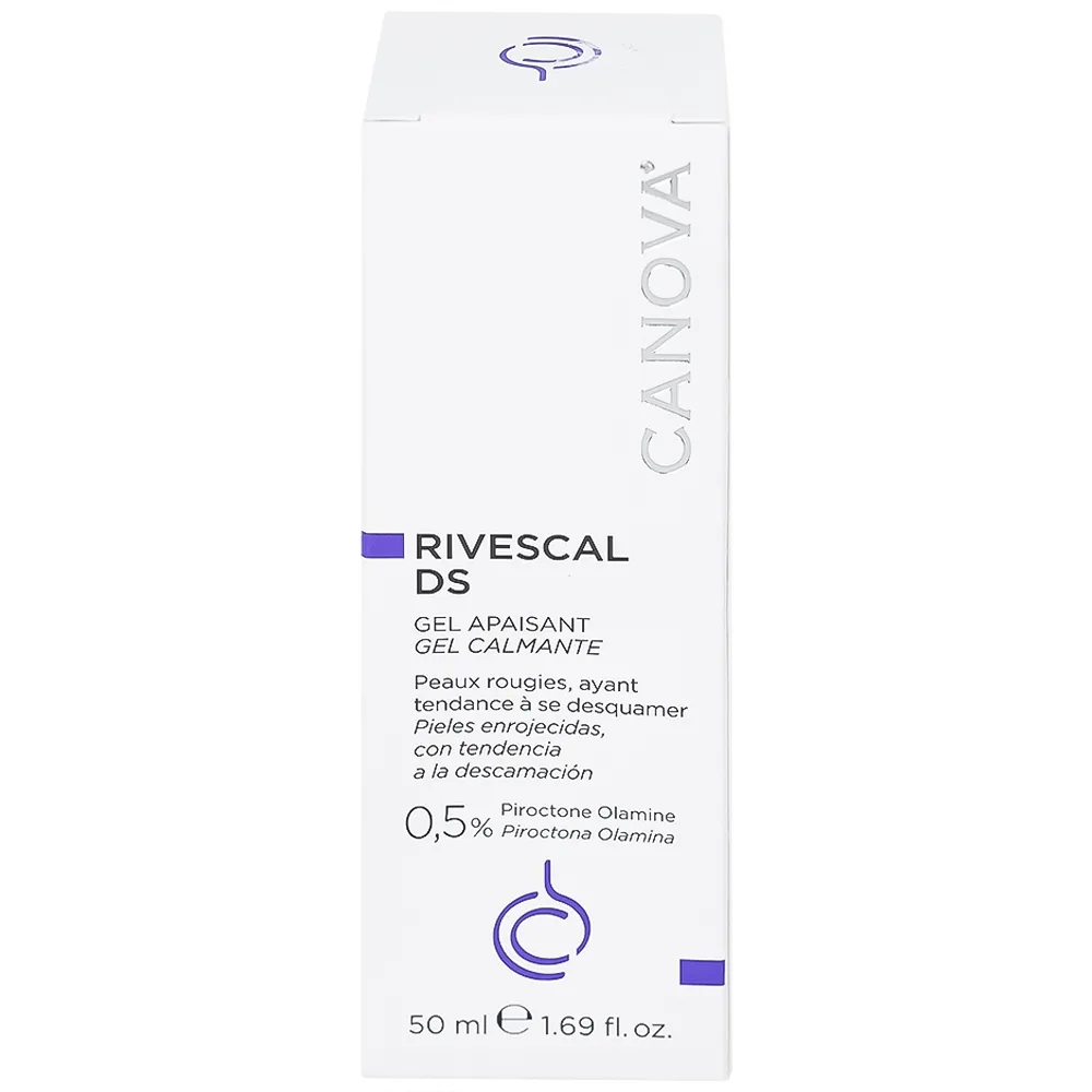 Hình ảnh Gel Canova Rivescal DS Soothing gel Siflarma làm dịu da, ngăn ngừa tiết bã nhờn, giảm ngứa da (50ml)