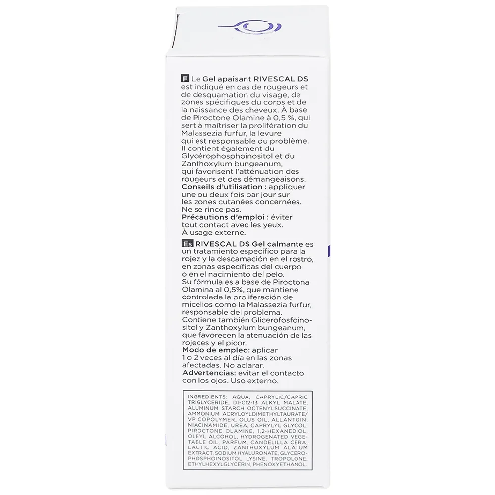Hình ảnh Gel Canova Rivescal DS Soothing gel Siflarma làm dịu da, ngăn ngừa tiết bã nhờn, giảm ngứa da (50ml)