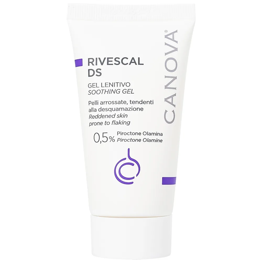 Hình ảnh Gel Canova Rivescal DS Soothing gel Siflarma làm dịu da, ngăn ngừa tiết bã nhờn, giảm ngứa da (50ml)