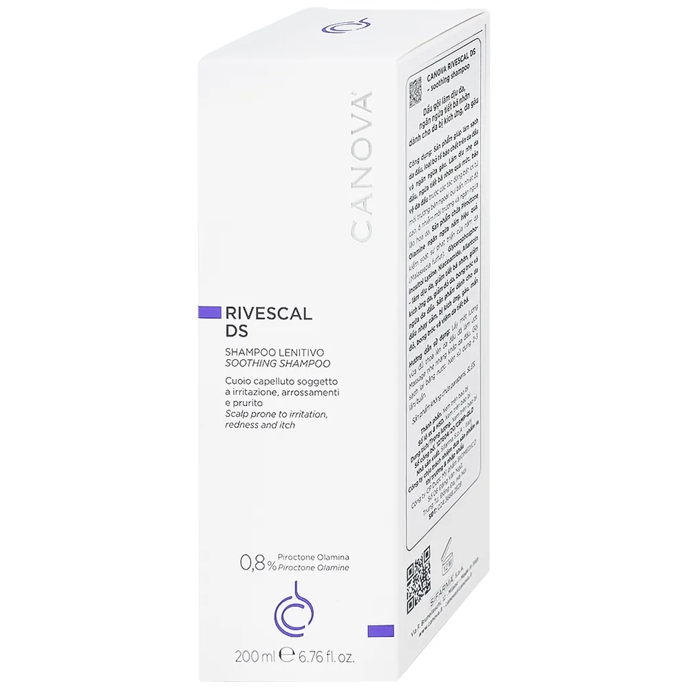 Hình ảnh Dầu gội Canova Rivescal DS Soothing Shampoo Biomedico làm dịu da, ngăn ngừa tiết bã nhờn (200ml)