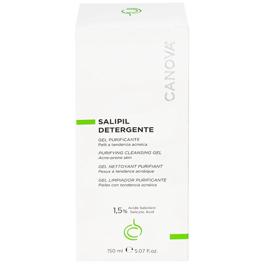 Hình ảnh Gel rửa mặt ngừa mụn Canova Salipil Detergente Sifarma giúp loại bỏ bụi bẩn, tế bào chết, làm giảm và ngăn ngừa mụn (150ml)