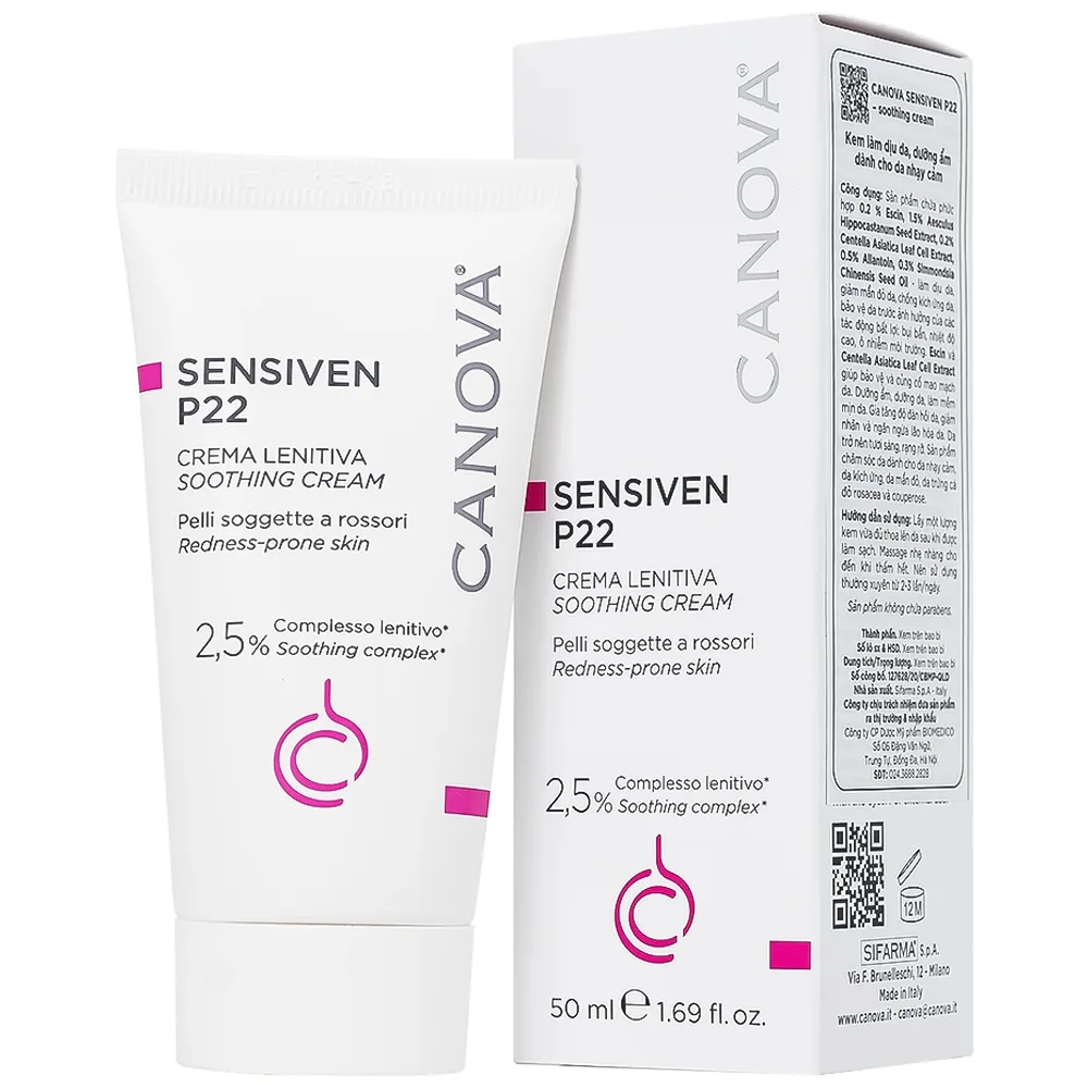 Hình ảnh Kem Canova Sensive P22 Sifarma làm dịu da, dưỡng ẩm cho da nhạy cảm (50ml)