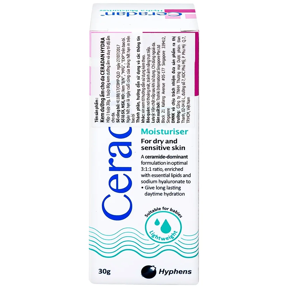 Hình ảnh Kem dưỡng ẩm Ceradan Ceramide Hydra Moisturiser dành cho da khô và nhạy cảm (30g)