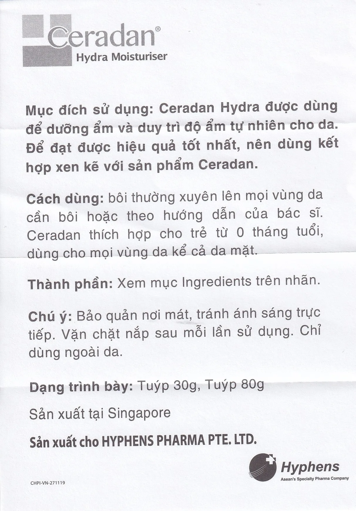 Hình ảnh Kem dưỡng ẩm Ceradan Ceramide Hydra Moisturiser dành cho da khô và nhạy cảm (30g)