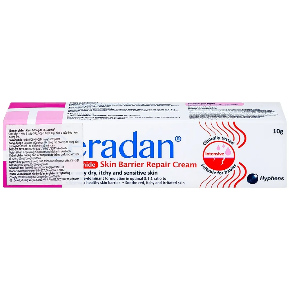 Hình ảnh Kem phục hồi da Ceradan Ceramide Skin Barrier Repair Cream dành cho da khô, kích ứng và nhạy cảm (10g)