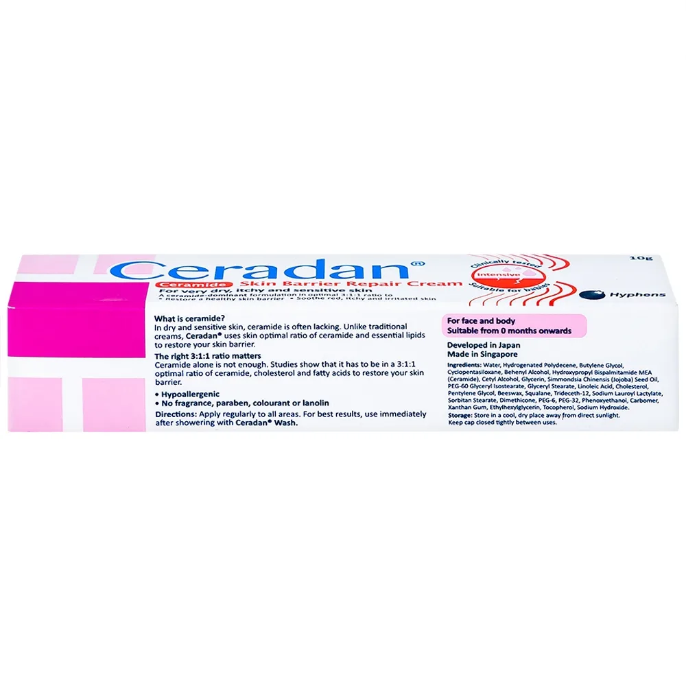 Hình ảnh Kem phục hồi da Ceradan Ceramide Skin Barrier Repair Cream dành cho da khô, kích ứng và nhạy cảm (10g)