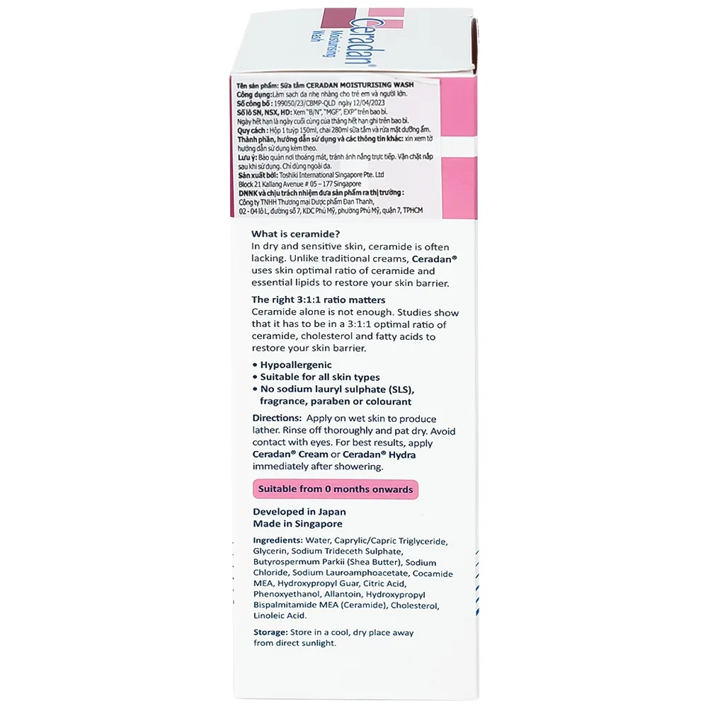 Hình ảnh Sữa tắm dưỡng ẩm Ceradan Ceramide Moisturing Wash Face And Body dành cho mặt và toàn thân (150ml)