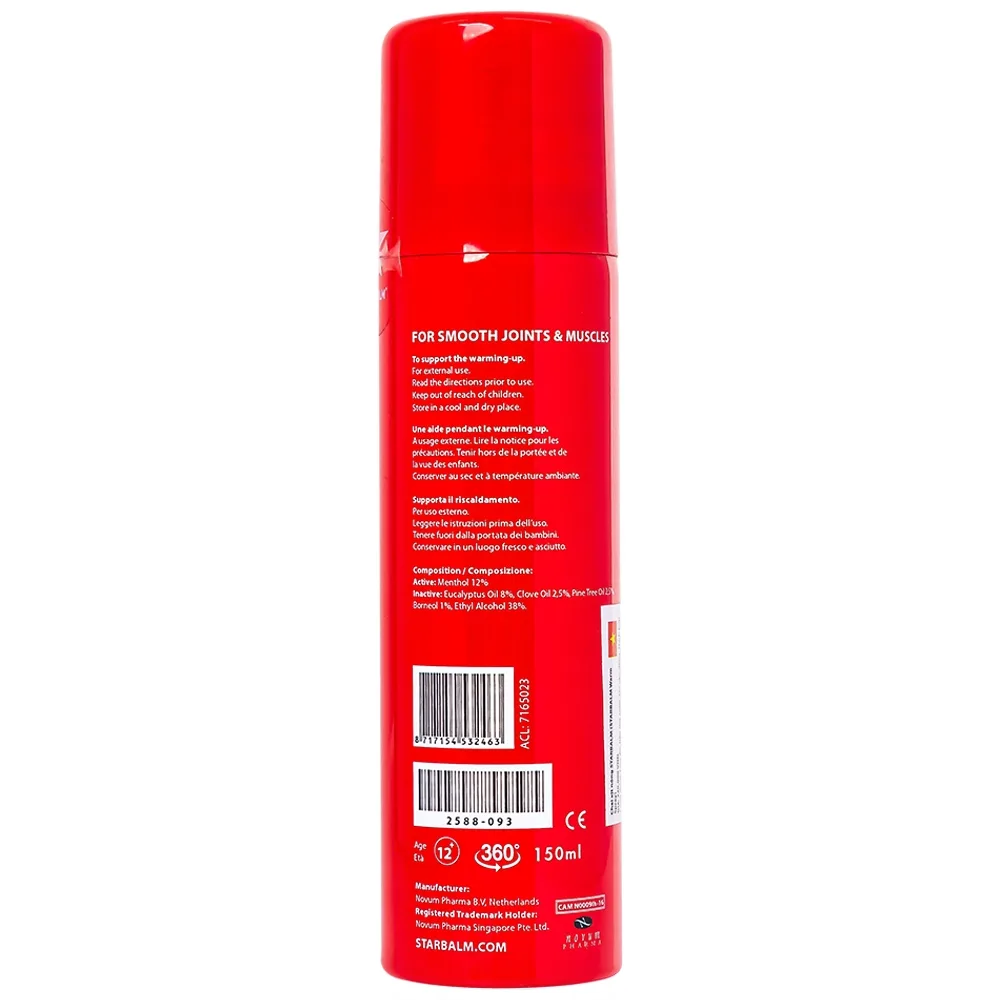 Hình ảnh Chai xịt nóng Starbalm Warm Spray phòng tránh chấn thương cho người có tiền sử bong gân, chuột rút (150ml)