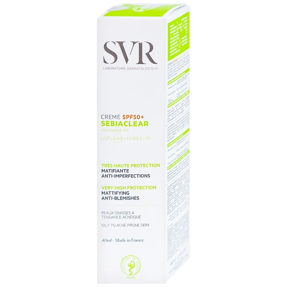 Hình ảnh Kem chống nắng SVR Sebiaclear Creme SPF50+ dưỡng da dùng cho da hỗn hợp, da dầu và da nhạy cảm (40ml)