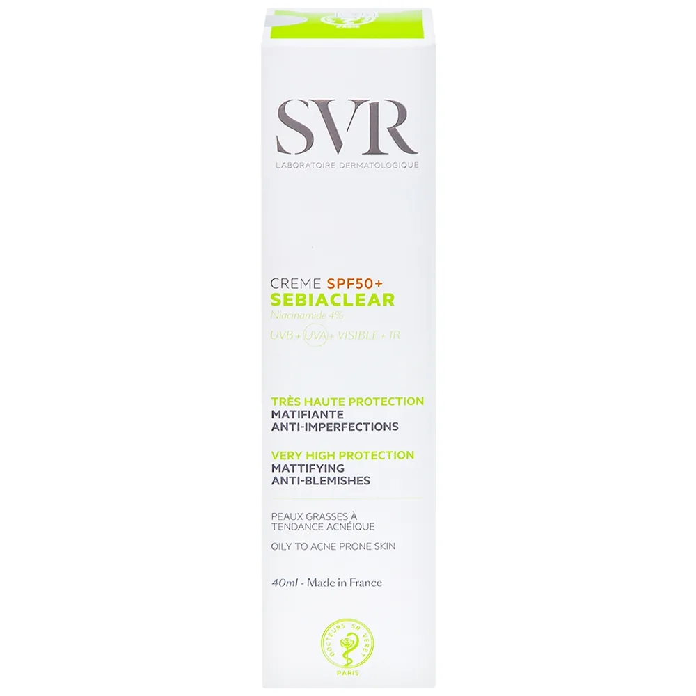 Hình ảnh Kem chống nắng SVR Sebiaclear Creme SPF50+ dưỡng da dùng cho da hỗn hợp, da dầu và da nhạy cảm (40ml)