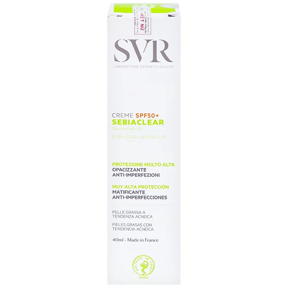 Hình ảnh Kem chống nắng SVR Sebiaclear Creme SPF50+ dưỡng da dùng cho da hỗn hợp, da dầu và da nhạy cảm (40ml)
