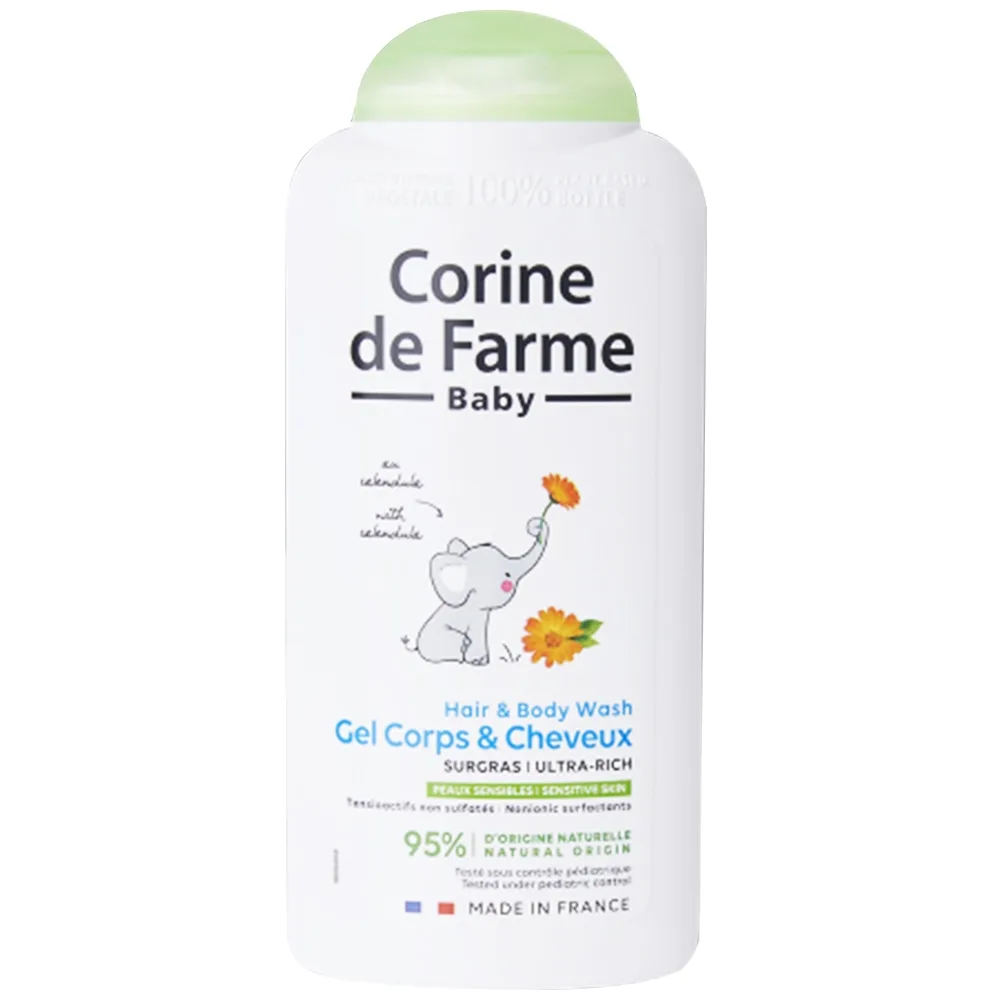 Hình ảnh Gel gội và tắm cho bé Corine De Farme Hair And Body Wash dành cho mọi loại da (250ml)